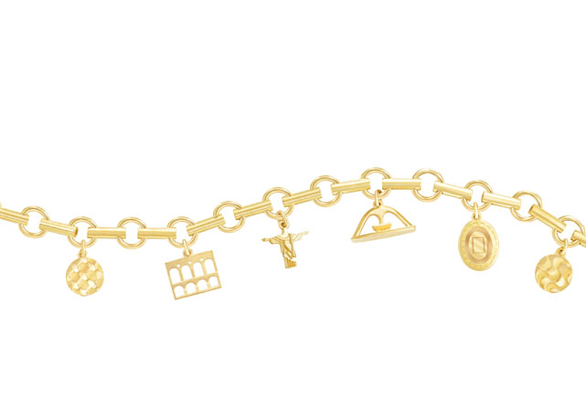 Versão da pulseira da coleção Rio com corrente de ouro... - Foto: divulgação