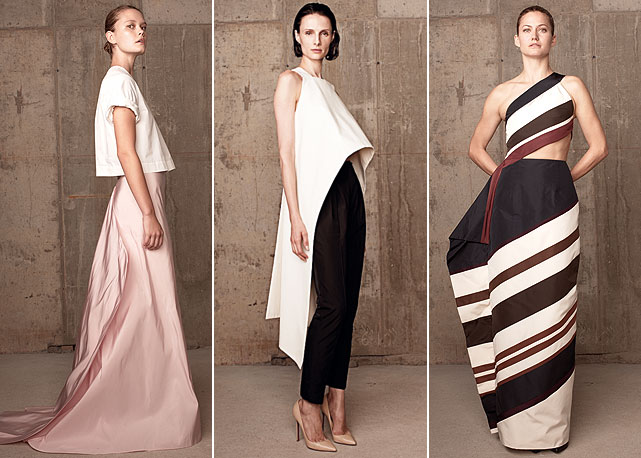 Looks da coleção de estreia da nova-iorquina Rosie Assoulin - Fotos: reprodução/Harper's Bazaar