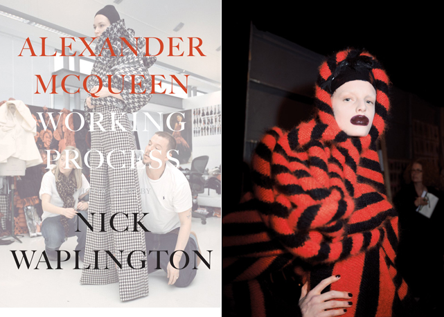 À esq. capa do livro "Alexander McQueen: Working Process" Y$43; e à dir. um dos looks do desfile da coleção outono-inverno 2009/10, a última coleção assinada pelo designer, batizada de "The Horn of Plenty" - Fotos: Reprodução
