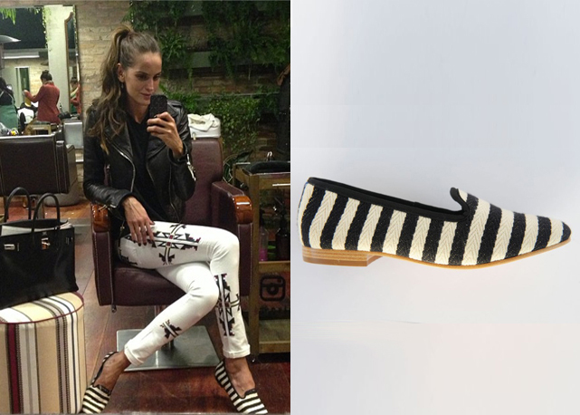 Izabel Goulart e seu loafer Blue Bird by Scarf Me - Fotos: Divulgação