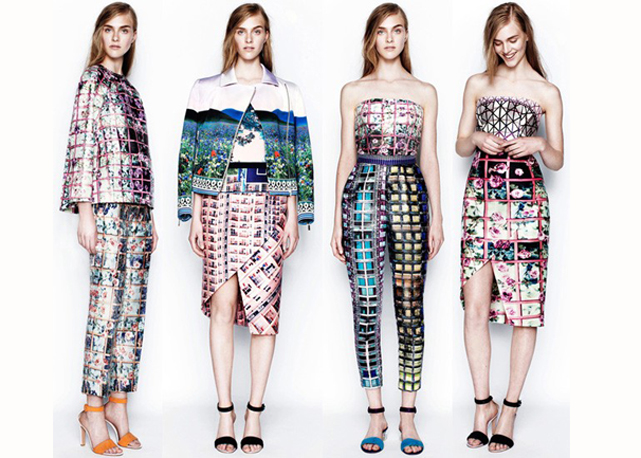 Três looks da coleção resort 2014 de Mary Katrantzou - Foto: Reprodução