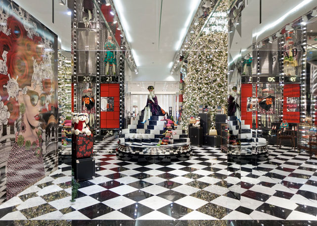 Clique do interior da Printemps decorado pela Prada - Foto: Divulgação