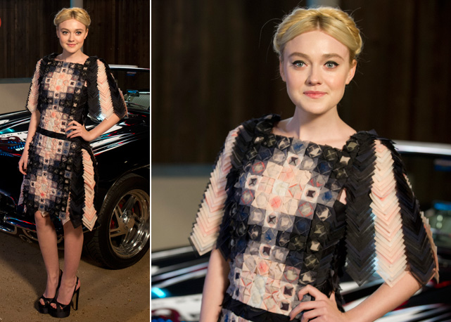 Dakota Fanning de vestido da coleção de alta-costura da maison - Fotos: Getty Images