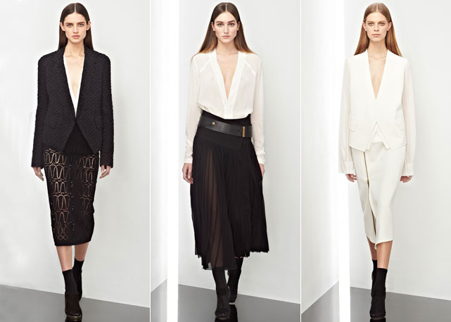 Três looks do pre-fall 2014 da Donna Karan - Fotos: Reprodução