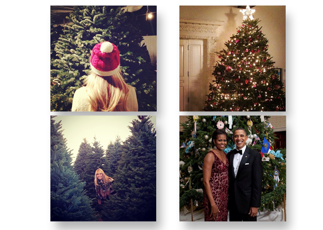 Do alto, em sentido horário, Lauren Conrad, Miranda Kerr, o casal Obama e Heidi Klum - Foto: reprodução/instagram