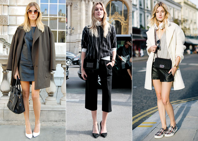Looks da mezzo francesa, mezzo inglesa Camille Charrière, nops quais predomina o P&B - Fotos: Reprodução/Harper's Bazaar