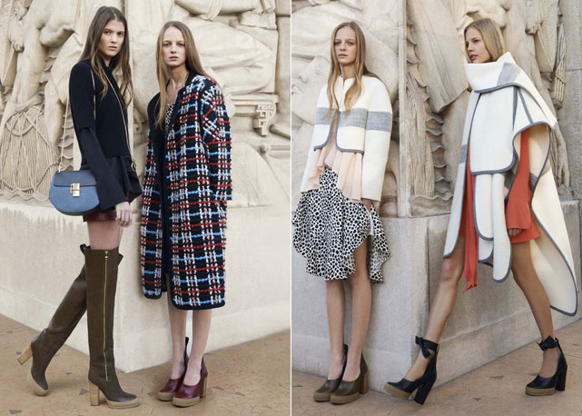 Alguns looks do pre fall 2014 da Chloé - Fotos: divulgação