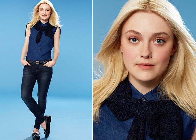 Dakota Fanning posa com a coleção de primavera da Uniqulo - Fotos: Reprodução