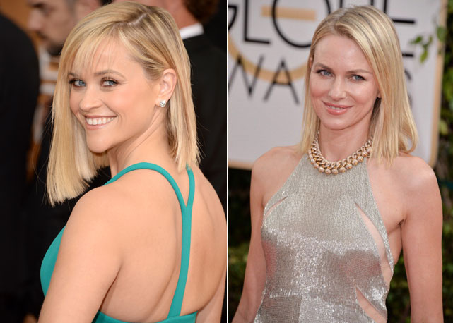 Reese Witherspoon e Naomi Watts deixaram as madeixas soltinhas para o Golden Globes 2014 - Fotos: Getty Images