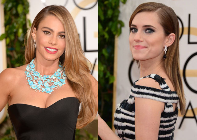 Sofia Vergara e Allison Williams também optaram pela boca rosada - Fotos: Getty Images