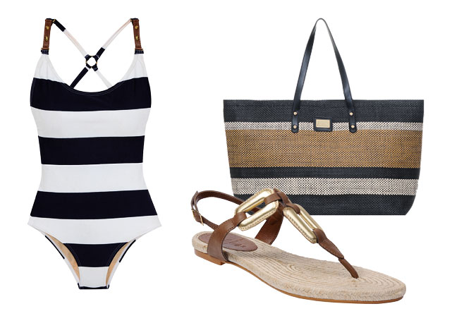 Lenny Niemeyer para C&A, maiô R$129; bolsa R$70; rasteirinha R$90  - Foto:reprodução/Harper's Bazaar
