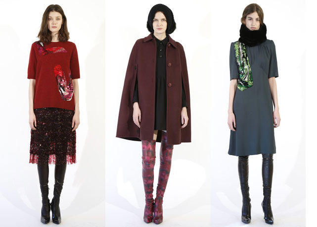 Três looks do pre-fall 2014 da Louis Vuitton - Fotos: Reprodução