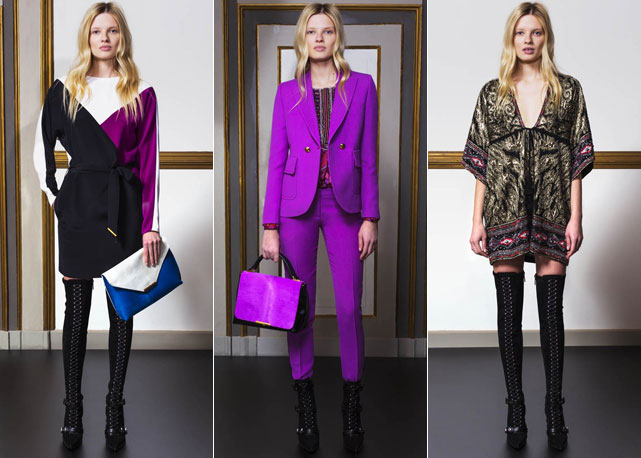 Cores fortes como roxo e azul compõem o pre-fall 2014 da Emilio Pucci - Fotos: divulgação