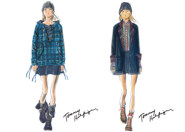 Dois croquis do inverno 2014 da Tommy Hilfiger - Foto: divulgação