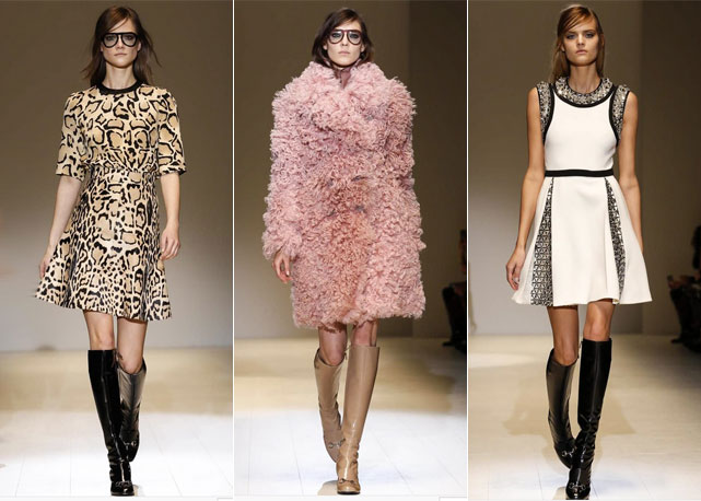Três looks selecionados do desfile de inverno 2015 da Gucci - Fotos: Getty Images