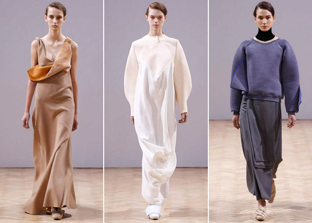 Três looks do desfile de inverno 2015 de J.W. Anderson - Fotos: Getty Images