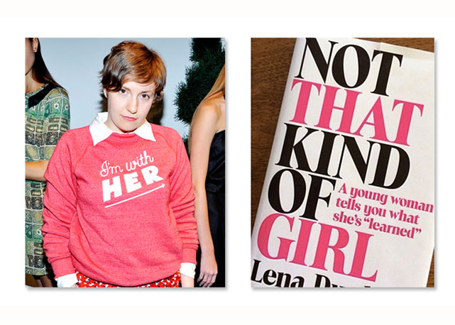 Lena Dunham e a capa de seu livro "Not That Kind Of Girl", que será publicado em outubro desse ano - Fotos: Reprodução