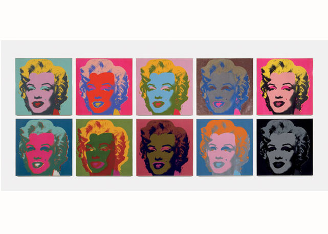 Icônicas serigrafias de Andy Warhol, como a de Marilyn Monroe acima, serão expostas no Brasserie des Arts a partir do dia 24 de março - Foto: Reprodução