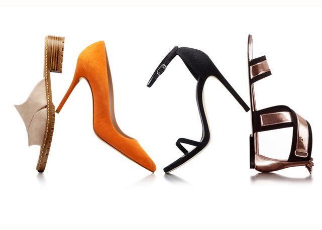 Os quatro modelos da coleção-cápsula criada entre Harper's Bazaar e Stuart Weitzman - Foto: Reprodução
