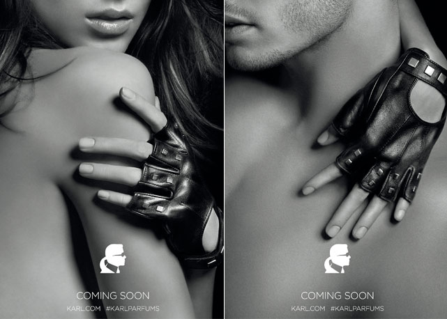 Duas imagens do primeiro perfume de Karl Lagerfeld - Fotos: Divulgação