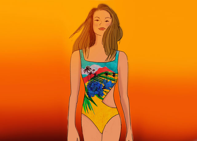 A ilustração de moda colorida do verão 2015 da Salinas - Foto: divulgação