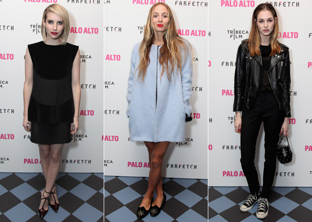 Da esquerda para a direita: Emma Roberts, Harley Viera-Newton e Laura Love - Fotos: Getty Images