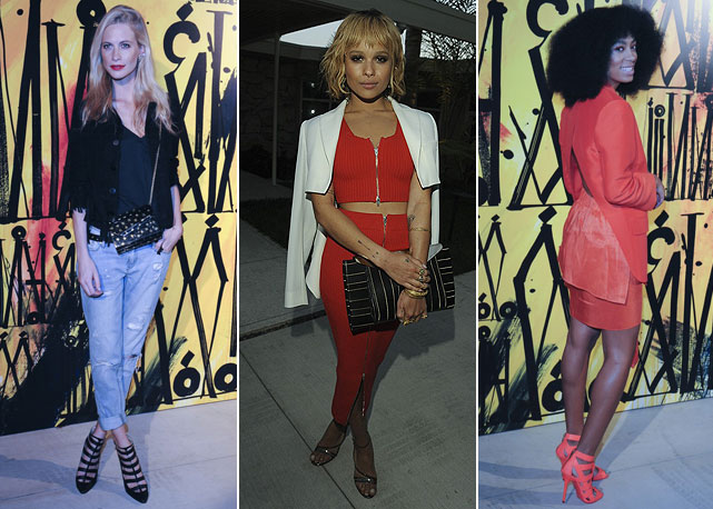 Poppy Delevingne vai de Superdry e Lisa Marie Fernandez; Zoe Kravitz de Alexander Wang. e Solange Knowles, a DJ da noite - Fotos: Getty Images