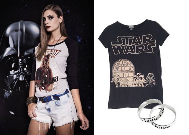 À esq. t-shirt da Triton, à dir. da Riachuelo e as alianças da Lojas Rubi R$579 cada - Fotos: Getty Images