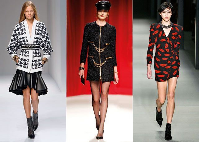 Da esquerda para à direita: Balmain, Moschino e Saint Laurent, todos verão 2014 - Fotos: reprodução