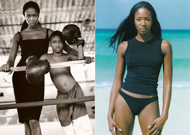À esquerda, maio de 1998 e, à direita, abril de 1993, ambas por Patrick Demarchelier - Fotos: reprodução