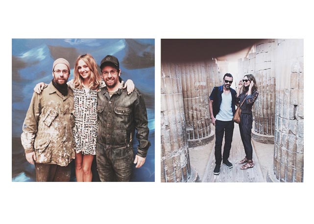 Nossa entrevistada faz pose ao lado de Gustavo e Otávio Pandolfo, conhecidos como OSGEMEOS. À direita, a bela faz pose com o marido Fabio Novembre - Fotos: reprodução/Instagram