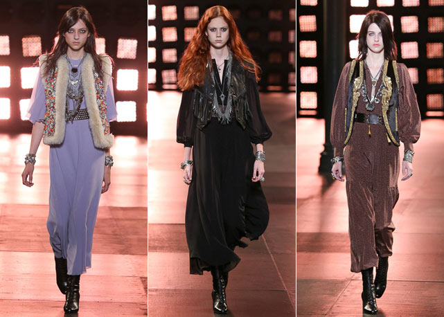 Alguns looks que apareceram no desfile de verão 2015 da Saint Laurent - Fotos:reprodução