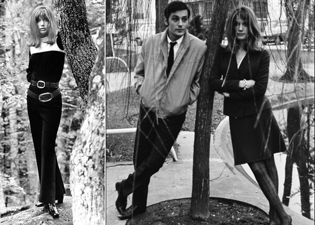 Olga Georges Picot e com lain Delon, à direita - Fotos: Getty Images