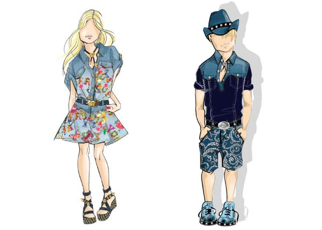 Dois looks das peças para os Juniors da Young Versace - Fotos:divulgação