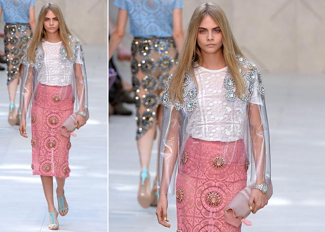 Look da passarela da Burberry - Foto: Getty Images