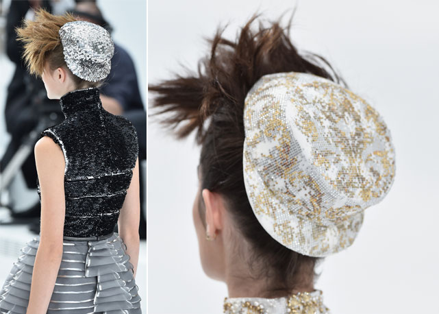 Zoom nos caps bordados da maison - Fotos: Getty Images