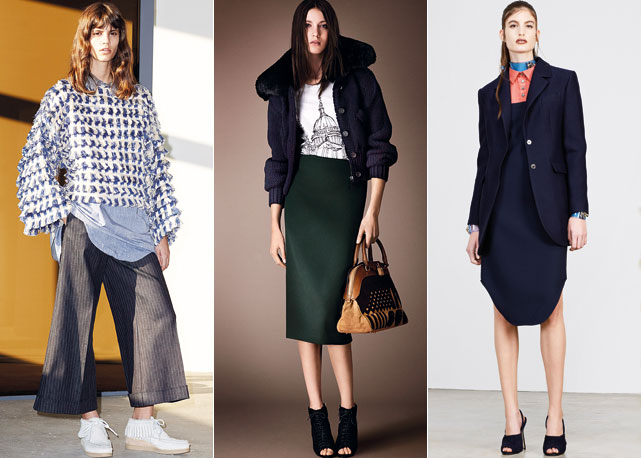 Anote! Os clássicos ganham shapes atualizados e surgem como compra mais esperta da estação. Da esq. para a dir.: 10 Crosby by Derek Lam, Burberry e Alexander Lewis - Fotos"Reprodução/Harper's Bazaar