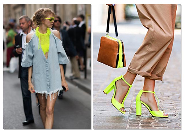 Que tal o amarelo do top + óculos de Elena Perminova? O tom também é alternativa perfeita para bolsas e sandálias - Fotos: reprodução