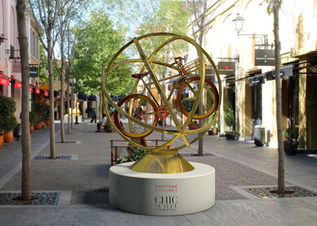 Instalação de bike da Martone Cycling Company no Las Rozas Village - Foto: divulgação
