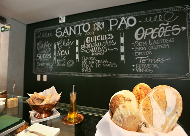 Interior da boulangerie Santo Pão, que acaba de abrir as portas nos Jardins, em São Paulo - Foto:divulgação