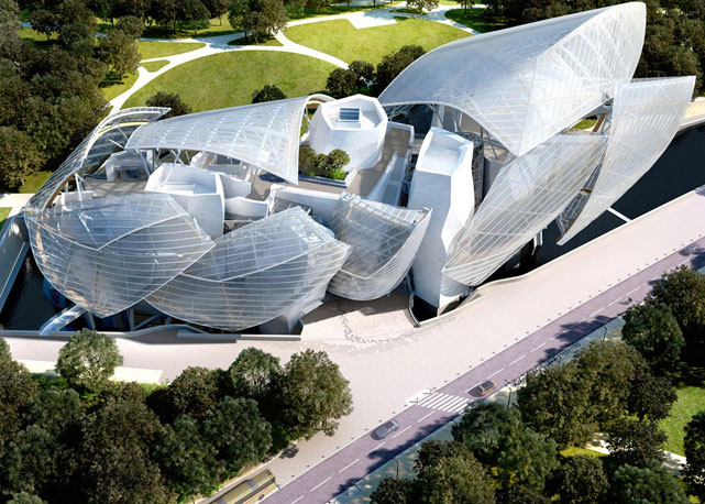 A Fundação Louis Vuitton projetada por Frank Gehry - Foto: reprodução