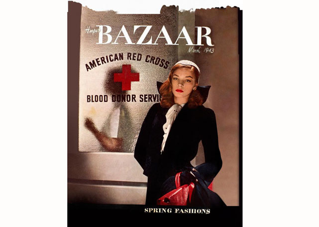 Lauren Bacall na capa da Bazaar de março de 1943 - Foto: reprodução/Harper's Bazaar