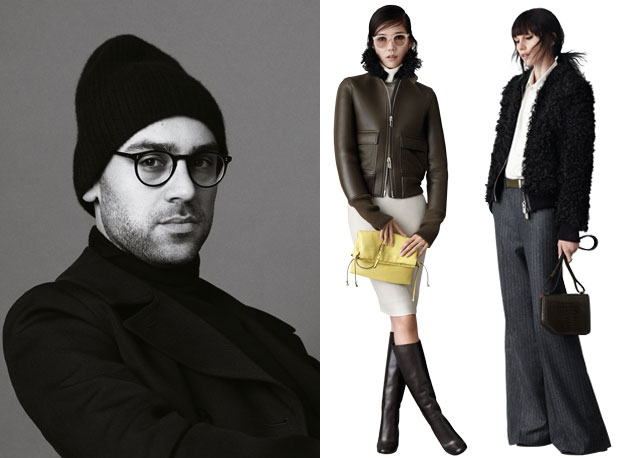 O estilista Pablo Coppola e dois looks do inverno 2015 da Bally  - Foto:divulgação