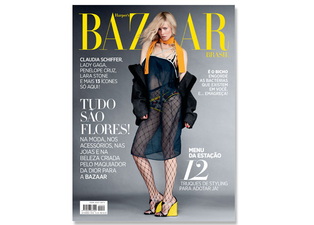 Claudia Schiffer na capa da nossa edição de setembro! - Foto: reprodução/Harper's Bazaar