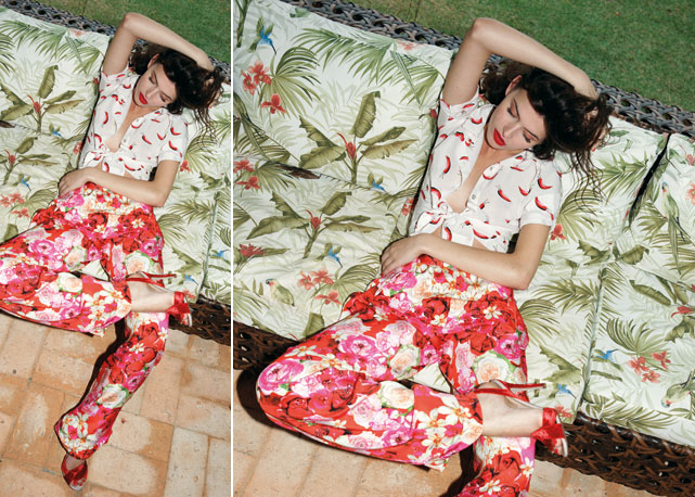 Look do verão 2015 da Isolda, com pimentinhas e florais como as estampas da vez - Foto: reprodução/Harper's Bazaar