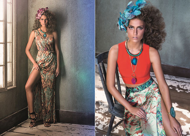 Dois looks da campanha de verão 2015 da TMZ - Fotos:Eduardo Rezende/divulgação