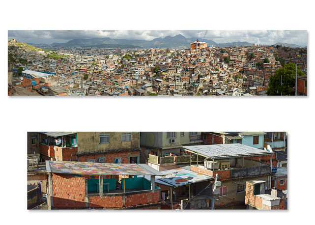 Duas imagens panorâmicas do Complexo do Alemão - Foto: Bob Wolfenson/divulgação