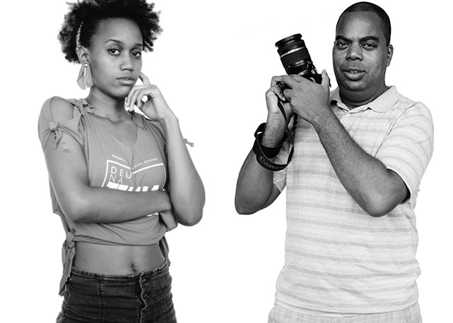 A estudante Thais e o fotógrafo Alexandre, dois retratos que compõe a obra “Deu Na Telha – Olhares” - Fotos: Bob Wolfenson/divulgação