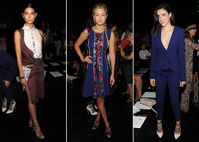 Da esquerda para a direita: Lily Aldridge, Gigi Hadid e Marget Qualley - Fotos: Getty Images