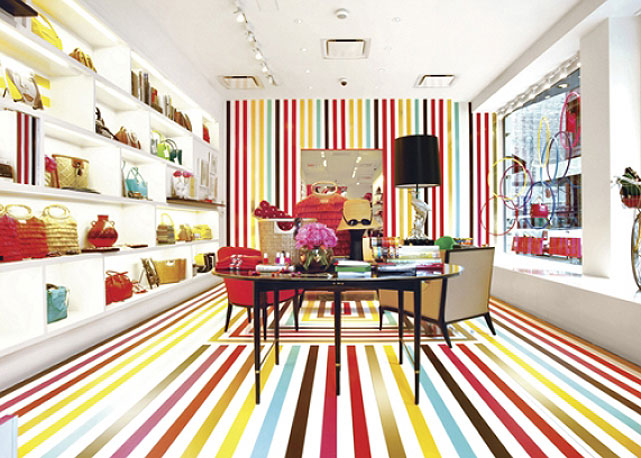  Interior de uma das lojas da Kate Spade: a marca norte-americana vai abrir flagship com novo conceito arquitetônico - Foto: divulgação